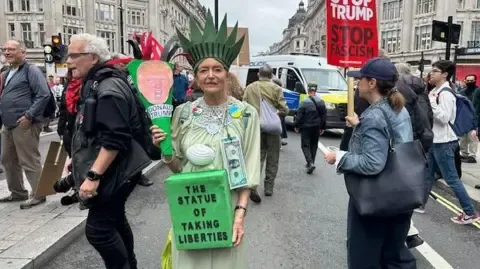 Thousands Activists Converge in Central London to Denounce President Trump's Official UK Trip