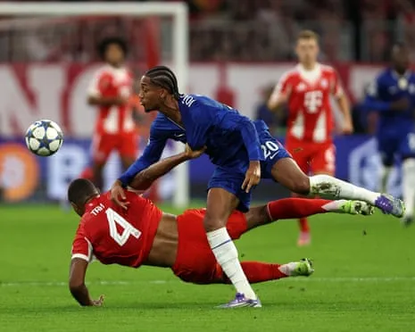 The Blues' boss fumes as the German giants center-back Jonathan Tah avoids red card during Champions League defeat